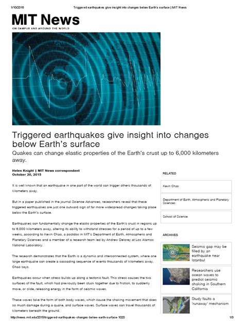 Triggered earthquakes give insight into changes .